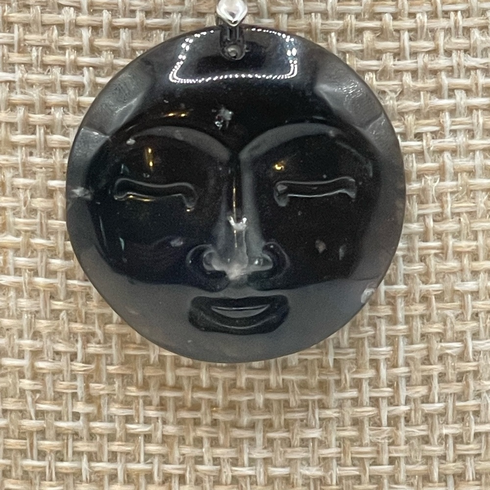 Moon Face Indonesian Tektite Necklace